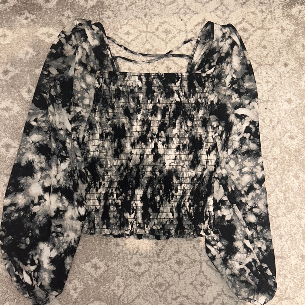 Tie Dye Long Sleeve Blouse